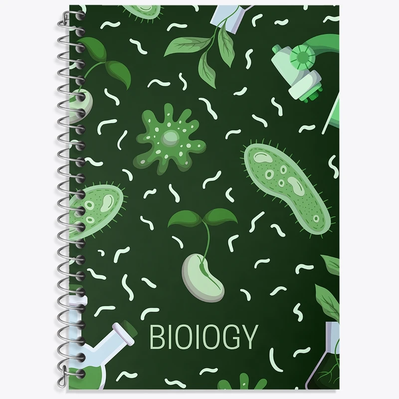 دفتر زبان 50 برگ خندالو مدل دو خط طرح زیست شناسی کد N205