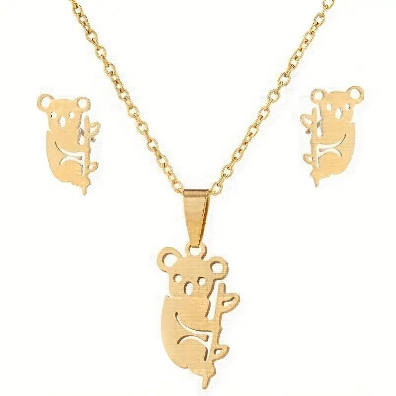 نیم ست طلا 18 عیار زنانه مدل کوالا