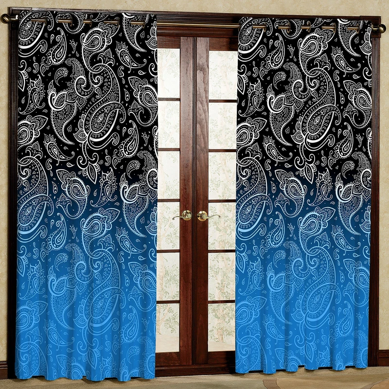 پرده مدل بته جقه مخمل پانچی کد 4302a سایز 200x140 سانتی متر