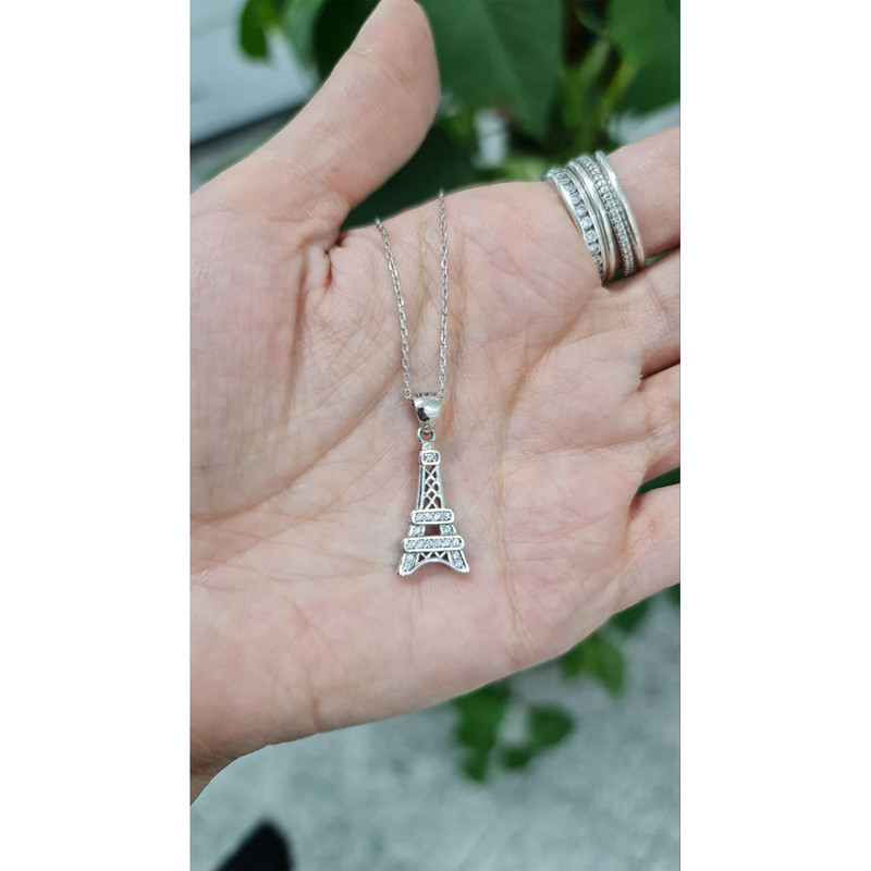 گردنبند نقره زنانه لیردا طرح ایفل کد kmed 2025