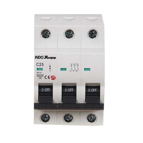 فیوز مینیاتوری سه فاز 25 آمپر ایندوکپ مدل C25