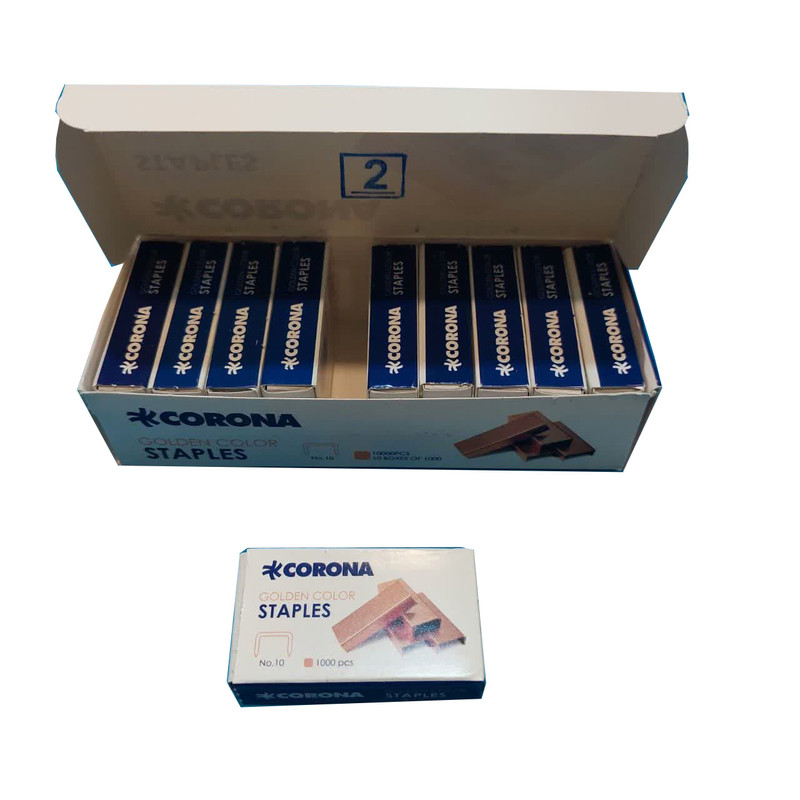 سوزن منگنه کرونا کد 301010 سایز 10 بسته 10000 عددی