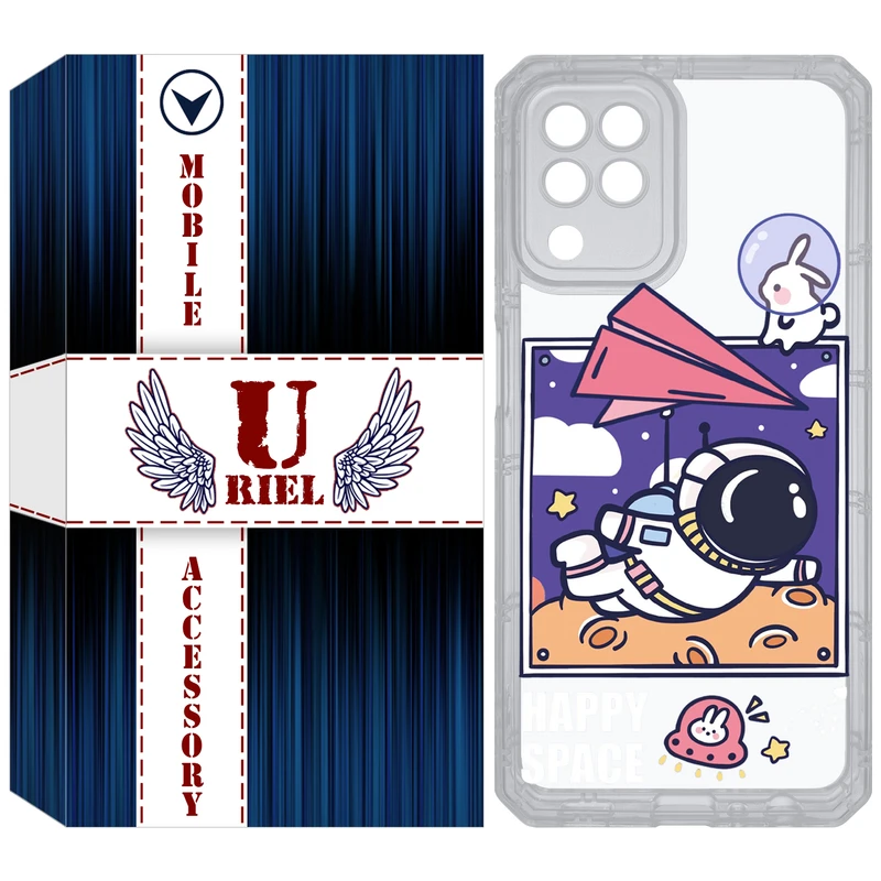 کاور یوریل مدل Clear کد 22 طرح فضانورد مناسب برای گوشی موبایل سامسونگ Galaxy A22 4G / M32 / M22