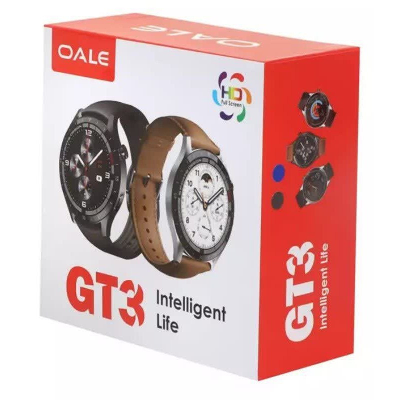 ساعت هوشمند 47 میلی‌متر اوالی مدل OALE GT3 با بند چرمی، سازگار با سیستم عامل Android و iOS