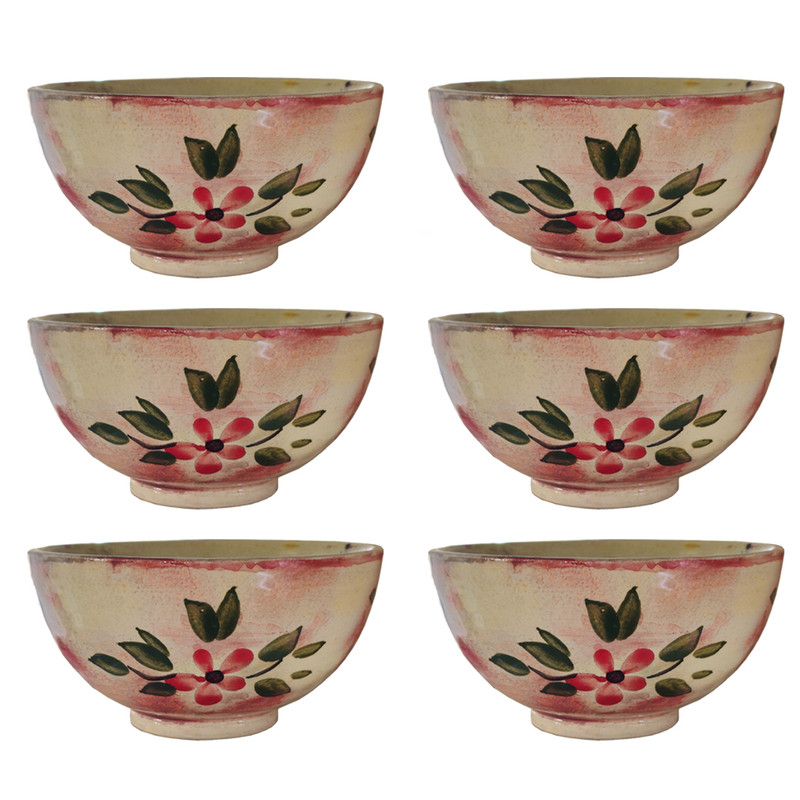 کاسه سفالی مدل رنگین کمان مجموعه 6 عددی