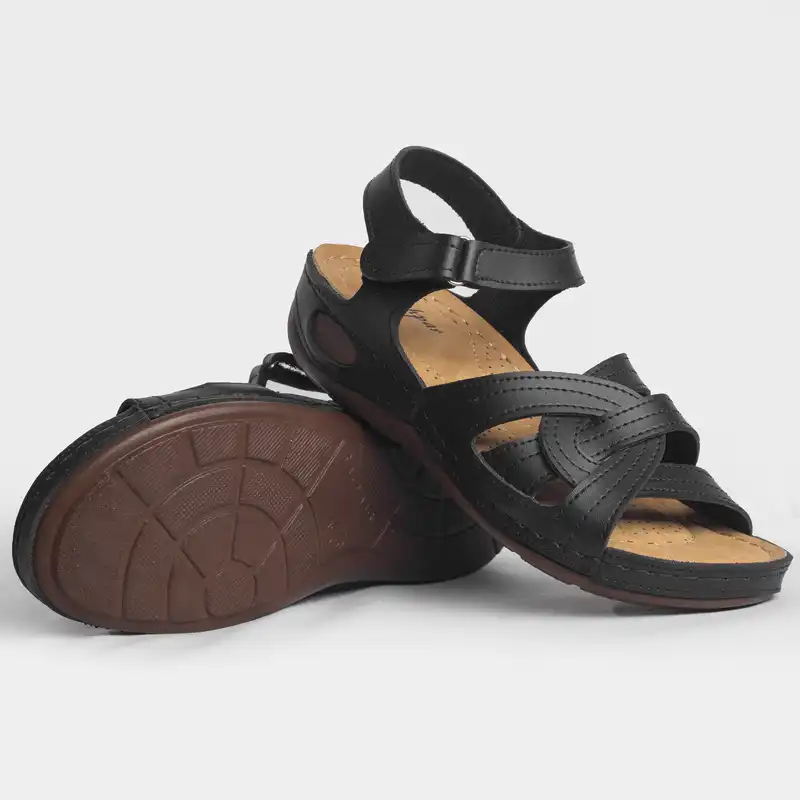 صندل زنانه مدل تیراژه کد 102 رنگ مشکی