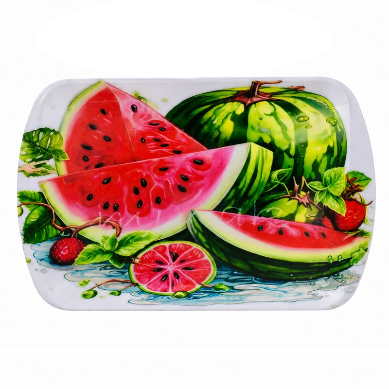 سینی دسته دار مهروز مدل A-1002  هندوانه سایز 20×32 سانتی متر