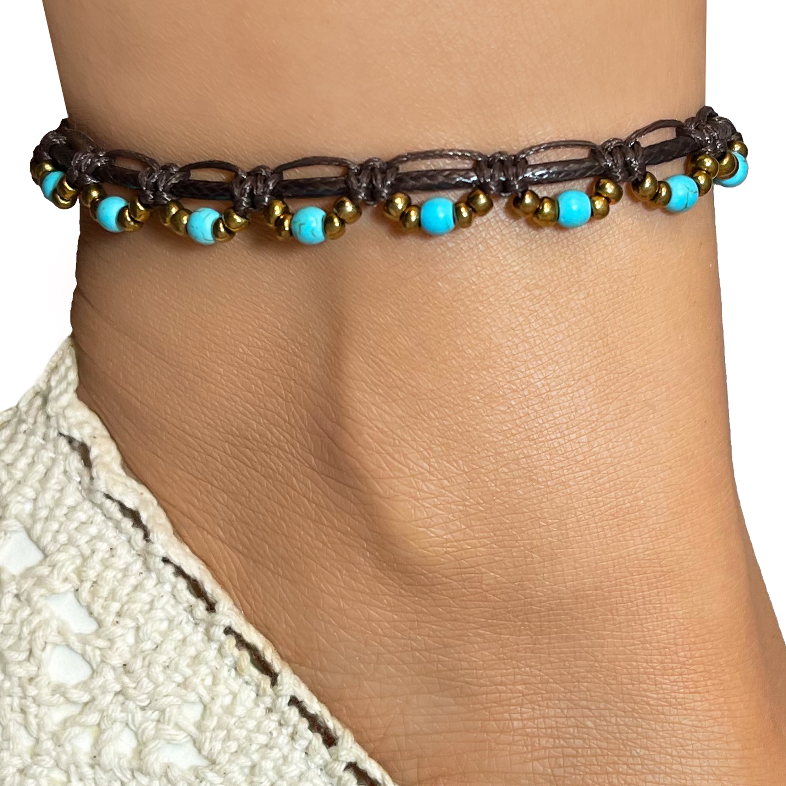 پابند زنانه دل تافته مدل چرمی فیروزه کد Del_A23