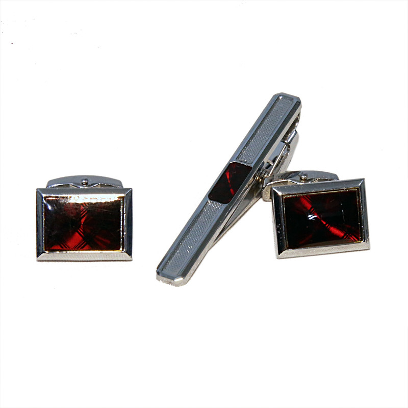 ست دکمه سردست و گیره کراوات مردانه مدل DGM03