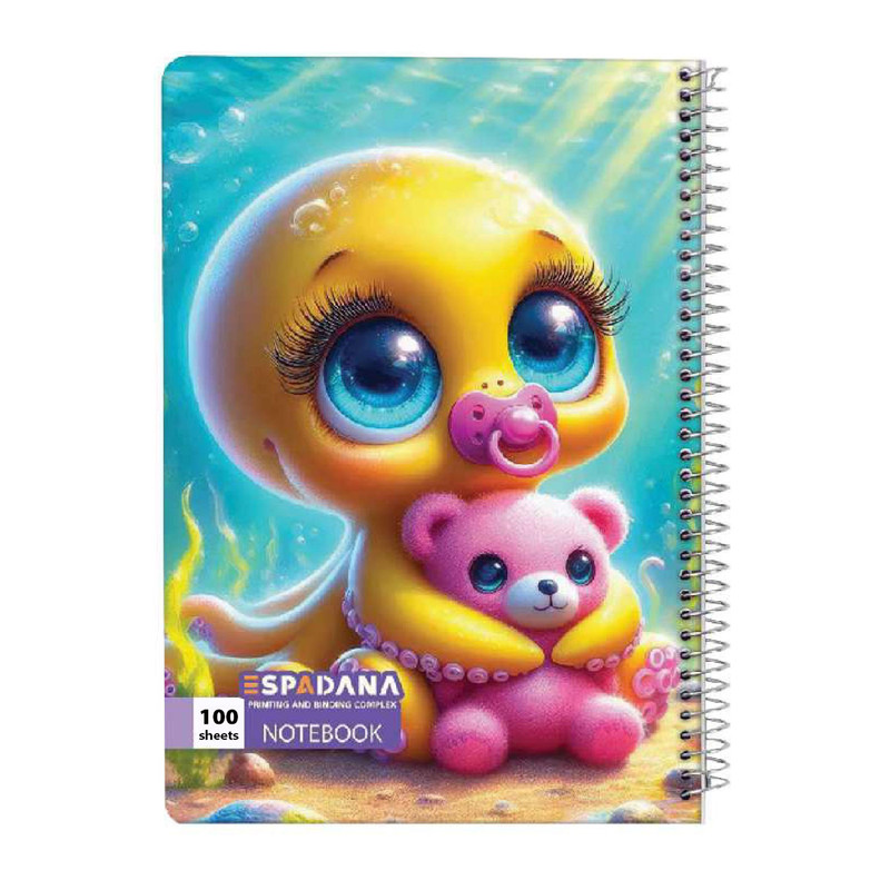 دفتر مشق 100 برگ اسپادانا مدل لی لی پوت کد 10923579 مجموعه 5 عددی
