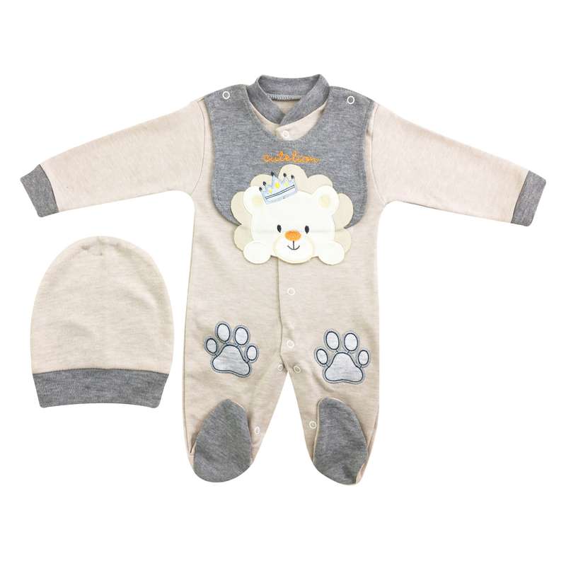 ست سرهمی و کلاه نوزادی مدل esa baby 