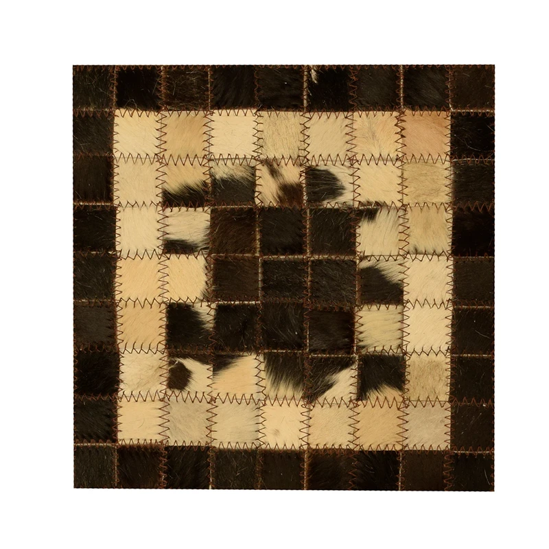 رومیزی کلاژ چرم و پوست مدل شطرنجی مربعی کد 0012