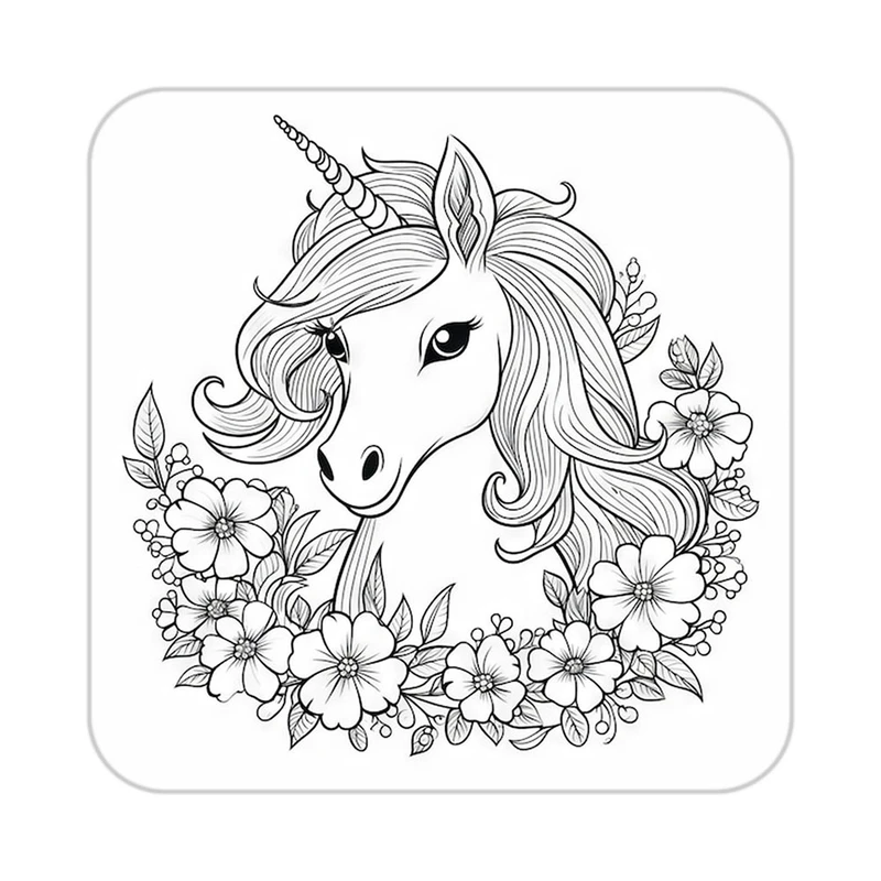 زیر لیوانی کاکتی طرح اسب تک شاخ و یونیکورن مدل mp32006