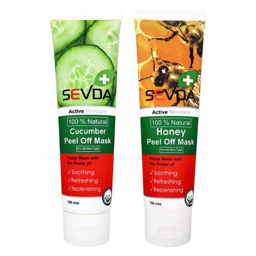 ماسک صورت سودا مدل عسل و خیار حجم 100 میلی لیتر مجموعه دو عددی