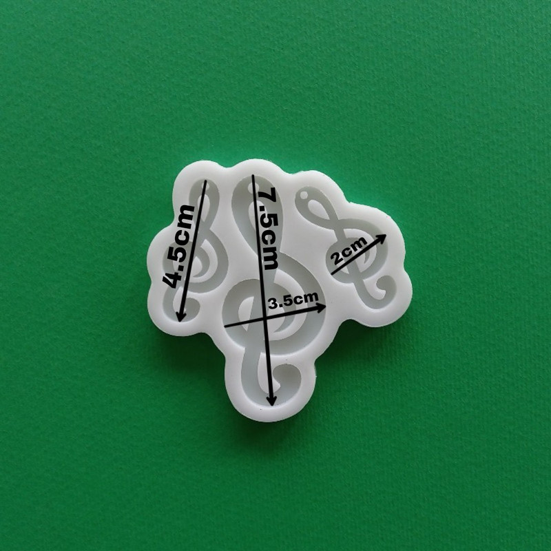 قالب رزین مدل ست گوشواره و گردنبند طرح نت موسیقی