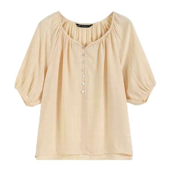 بلوز آستین کوتاه زنانه مدل نخی