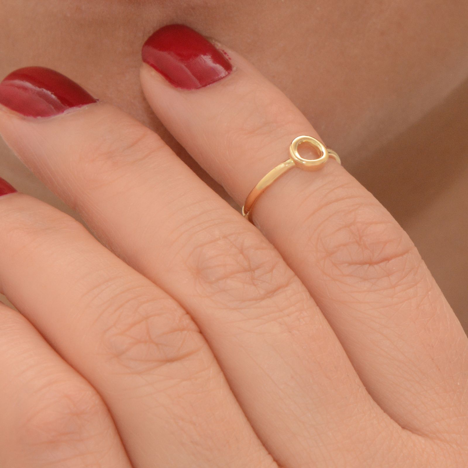 انگشتر طلا 18 عیار زنانه طلای مستجابی مدل نیم بند دایره کد 12 -  - 2