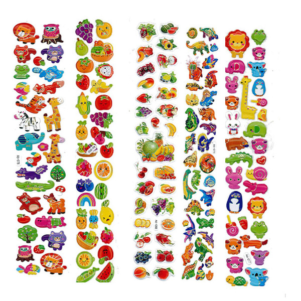 استیکر کودک طرح حیوانات و میوه کد TT111 مجموعه 5 عددی