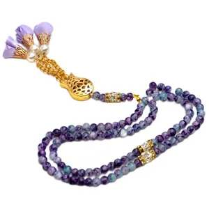 تسبیح مدل مروارید سنگی لاله و رز