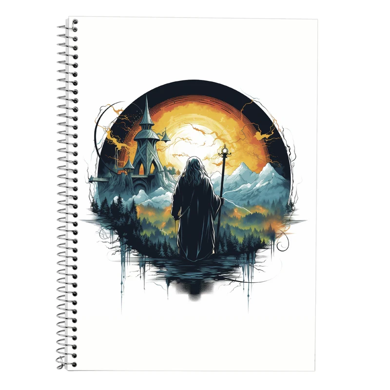 دفتر زبان 50 برگ مدوپد مدل سه خط طرح  ارباب حلقه ها The Lord of the Rings کد DF3094
