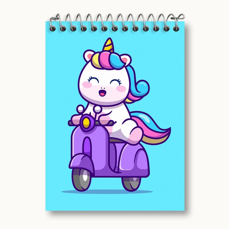 دفتر یادداشت 50 برگ خندالو مدل اسب تک شاخ یونیکورن کد 3824