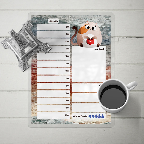 تخته وایت برد لاژید مدل پلنر کد PL024 سایز 20*30 سانتی متر مجموعه دو عددی