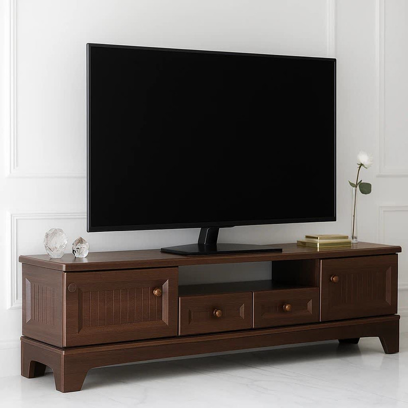 میز تلویزیون آرچین چوب مدل نئوکلاسیک مناسب برای تلویزیون تا 75 اینچ