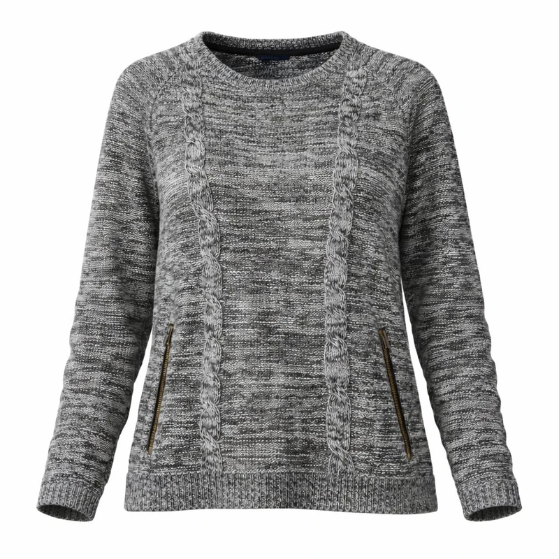 پلیور یقه گرد زنانه مدل زیپدار