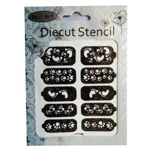 شابلون طراحی ناخن مدل K10 مجموعه 10 عددی