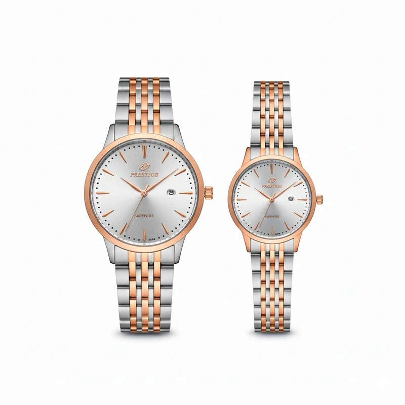 ست ساعت مچی عقربه‌ای کوارتز زنانه و مردانه پرستیژ مدل 9204 RZ