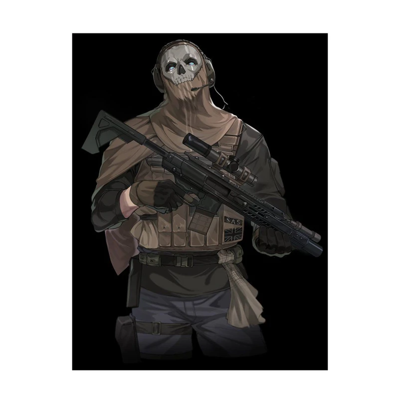 استیکر لپ تاپ و موبایل مدل بازی طرح کال اف دیوتی گوست Call of Duty Ghost کد 3731