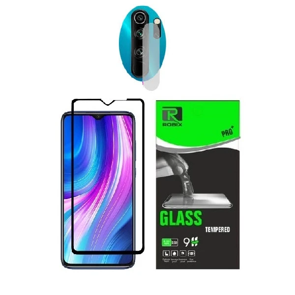 محافظ صفحه نمایش روبیکس مدل FL-Note8Pro مناسب برای گوشی موبایل شیائومی Redmi Note 8 Pro به همراه محافظ لنز دوربین