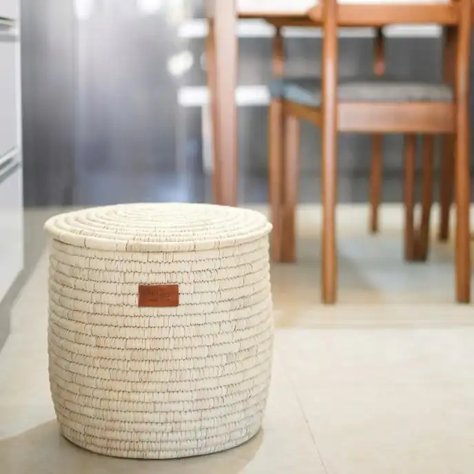 سطل برنج حصیری مهتاک دکور مدل استوانه