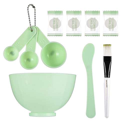قرص ماسک ورقه ای صورت مینیسو مدل S300 بسته 4 عددی به همراه قلم مو و پیمانه