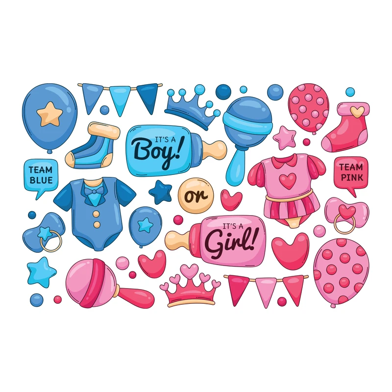 استیکر دیواری کودک پویا مارکت مدل دختر یا پسر کد 1473