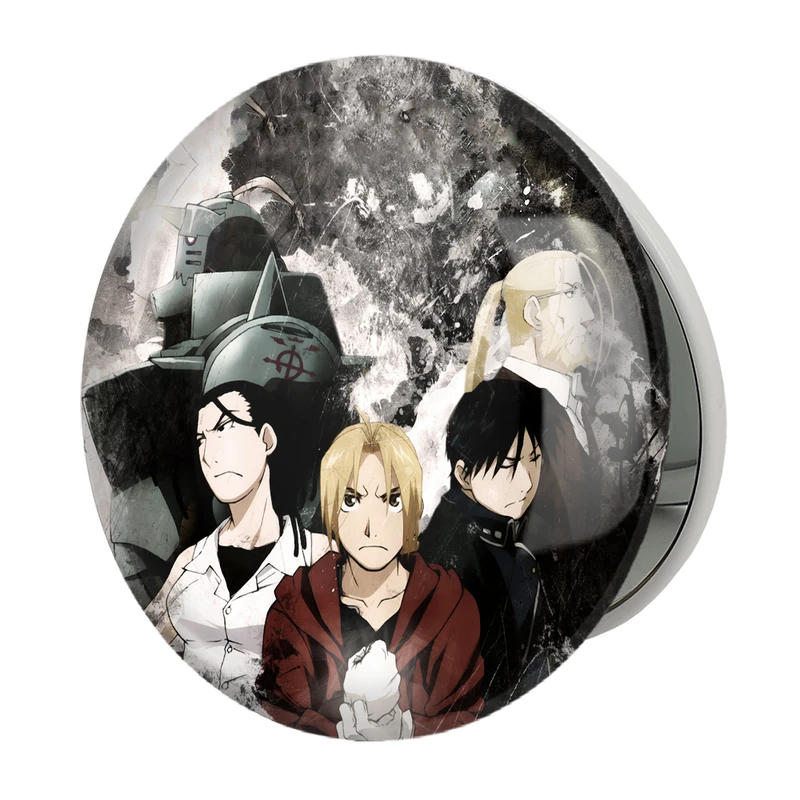 آینه جیبی خندالو طرح ادوارد الریک و دوستان انیمه کیمیاگر تمام فلزی مدل تاشو کد 12667 