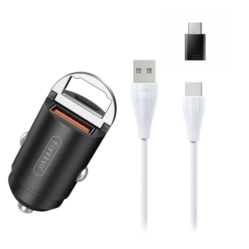شارژر فندکی ارلدام مدل ES-CC3 به همراه کابل تبدیل USB-C /microUSB