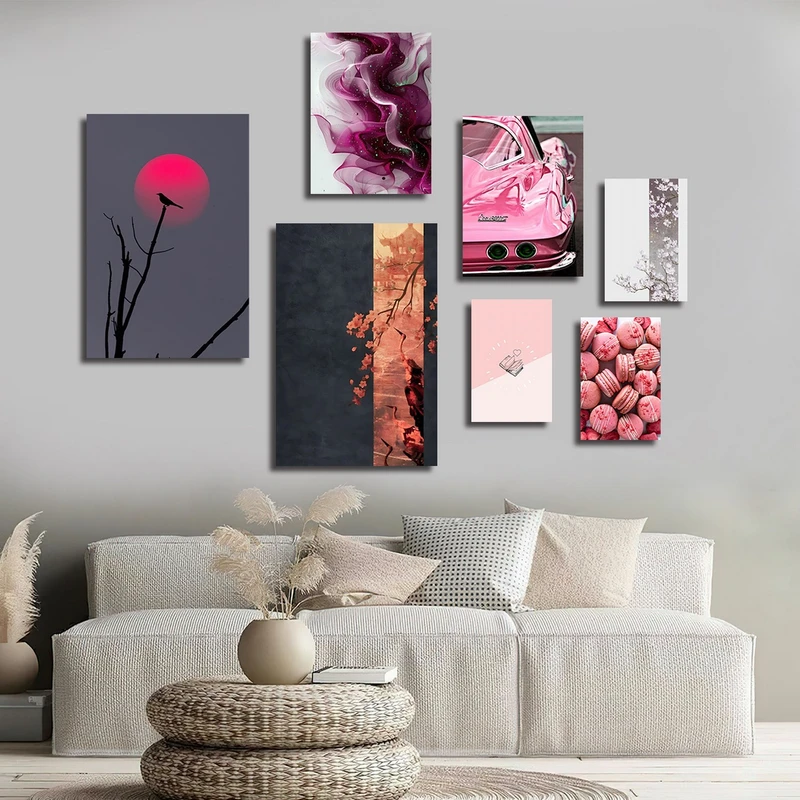 تابلو شاسی بکلیت طرح ماشین و غروب و کوکی مدل SH-3097 مجموعه 7 عددی