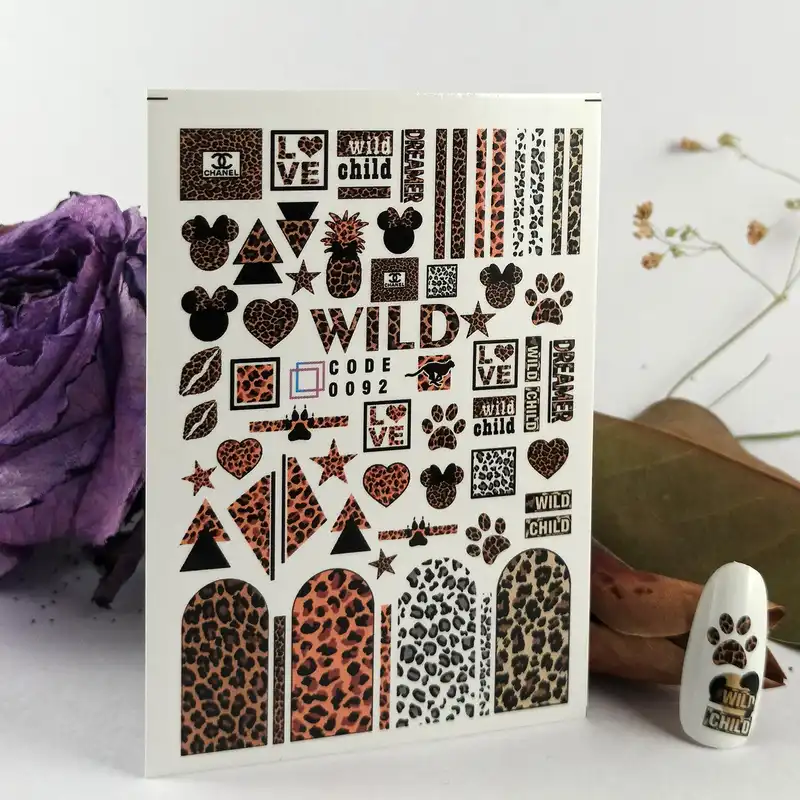 لنز ناخن مدل پلنگی کد 92