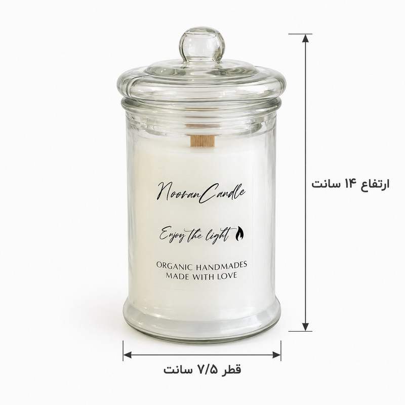 شمع لیوانی معطر نوران مدل لارنزاB با رایحه شکوفه ی بهاری زمان اتمام 80 ساعت
