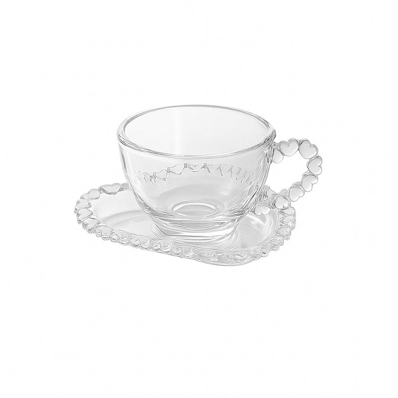 فنجان و نعلبکی مدل قهوه خوری طرح قلب