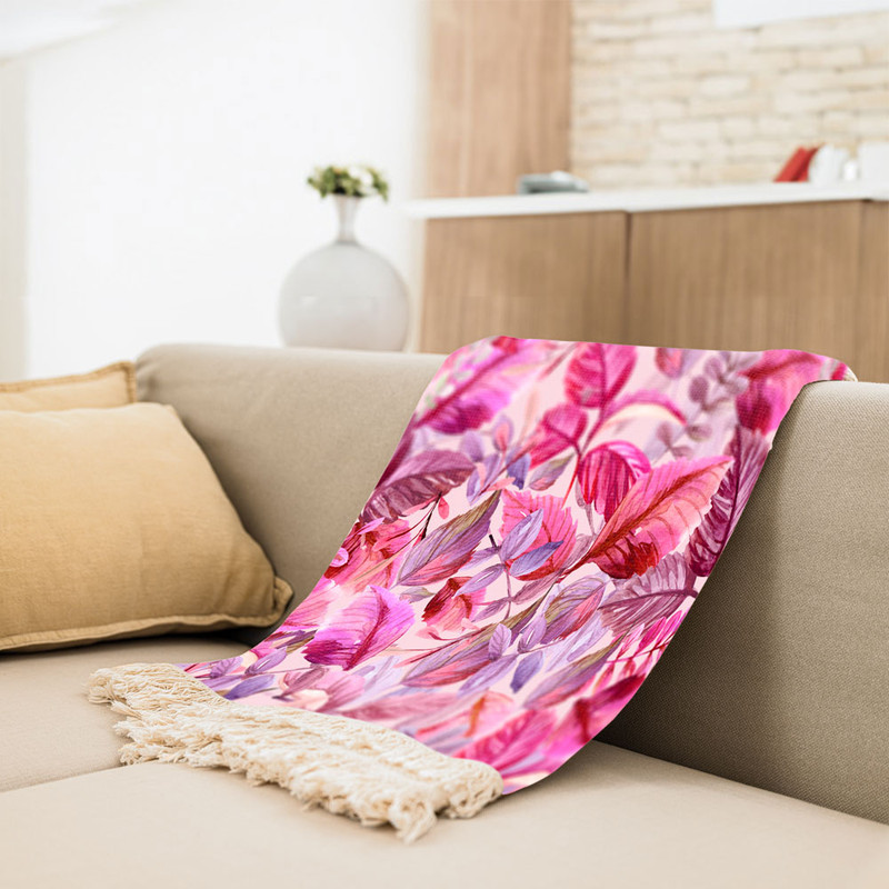 شال مبل مدل برگ کد F2SH1013 سایز 100x180 سانتی متر