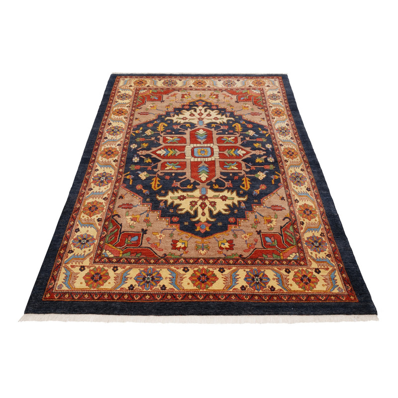 فرش دستباف شش متری سی پرشیا کد 179737 زمینه سرمه ای