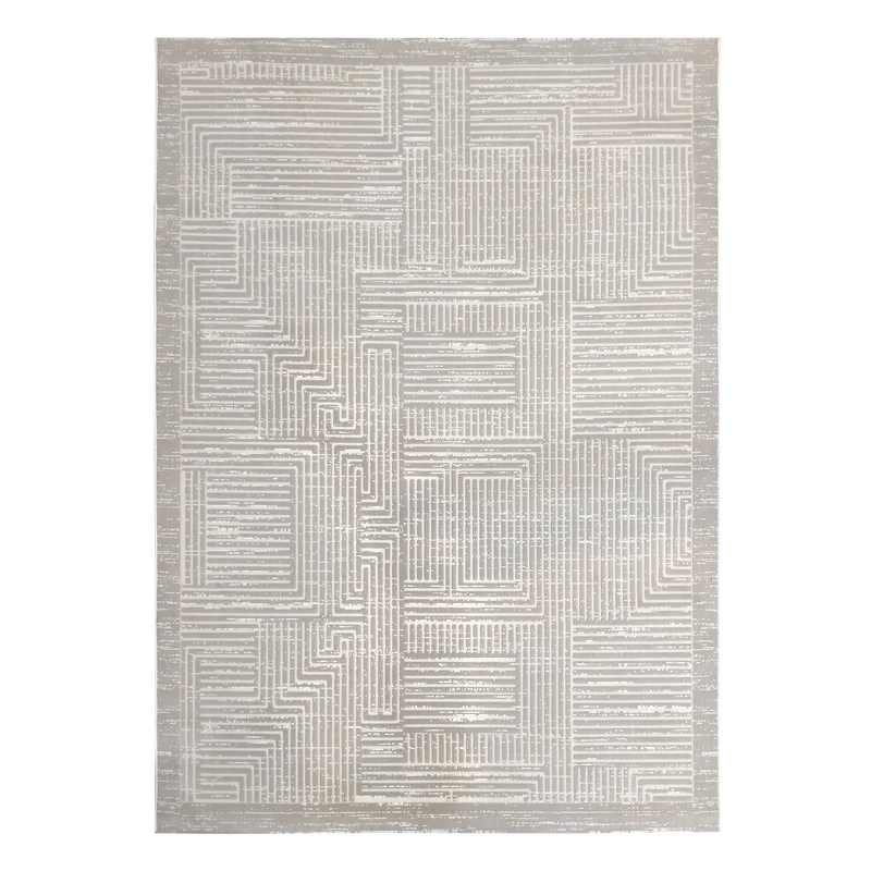 فرش ماشینی 420 شانه زمینه طوسی حاشیه طوسی مدل 9033