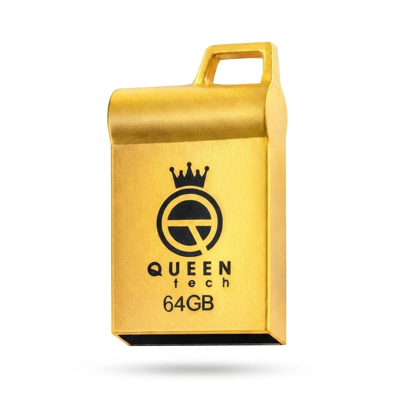 فلش مموری کوئین تک Marvel ظرفیت 64 گیگابایت، رابط USB 2.0، بدنه فلزی مقاوم ضد آب و ضد شوک، طراحی فشرده و بند دار، سرعت انتقال 30 مگابایت بر ثانیه، سازگار با کامپیوتر، لپ‌تاپ، تبلت و گوشی موبایل