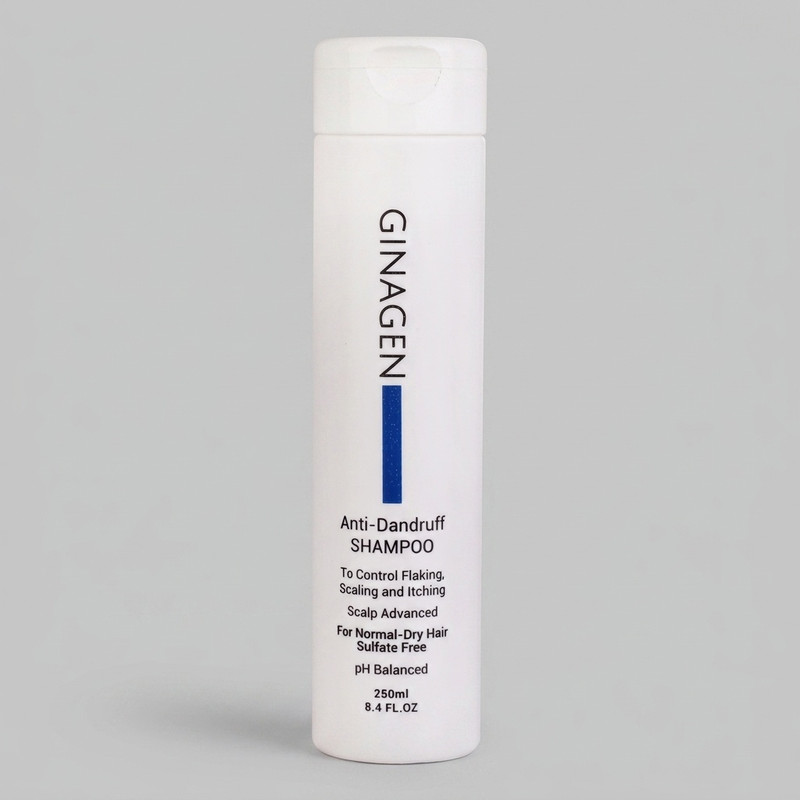 شامپو ضد شوره مو ژیناژن مدل Scalp Advanced مناسب موهای خشک و معمولی، مرطوب‌کننده، ضد خارش، ضد حساسیت، ترمیم‌کننده، بدون سولفات، حجم 250 میلی‌لیتر
