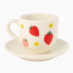 فنجان و نعلبکی سرامیکی مدل نوشین