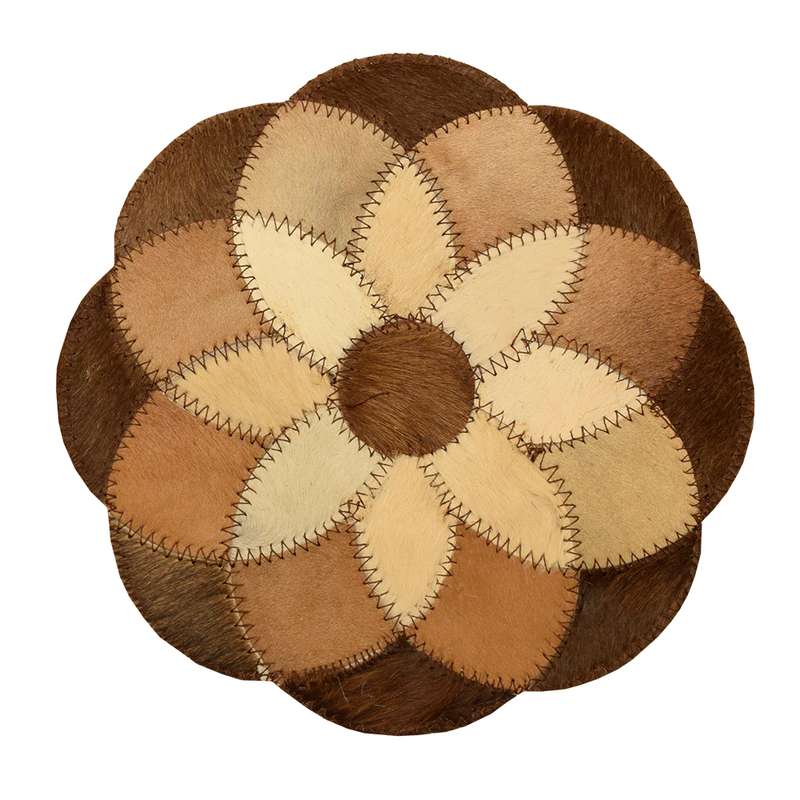 رومیزی کلاژ چرم و پوست مدل گل کد 0057