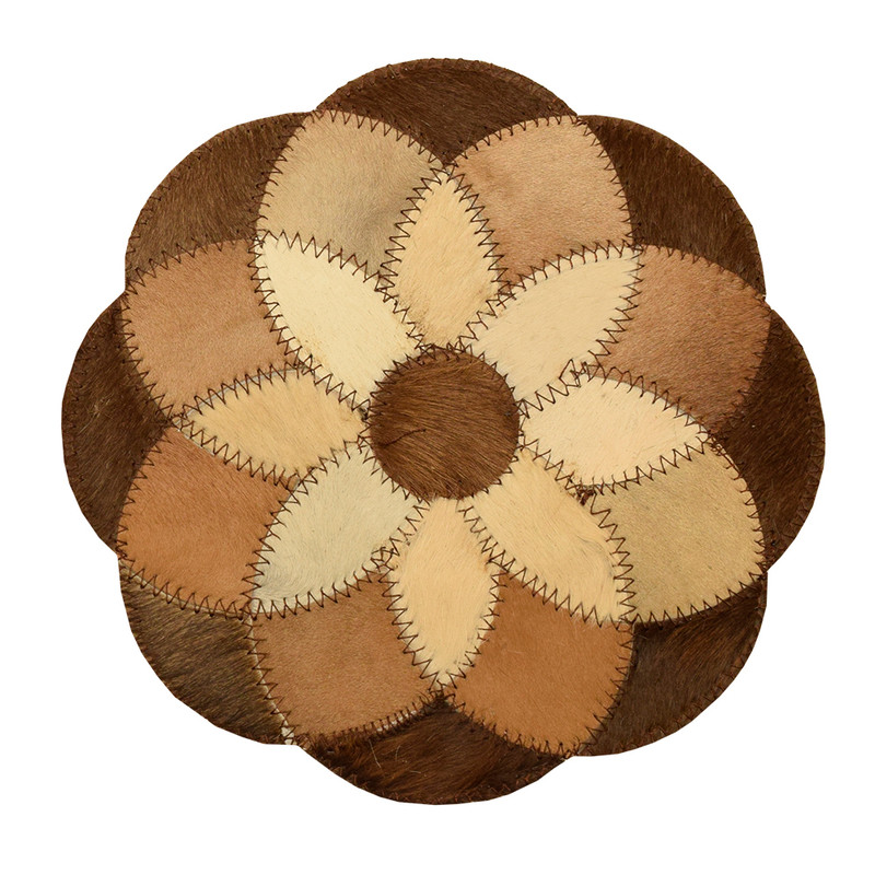 رومیزی کلاژ چرم و پوست مدل گل کد 0057