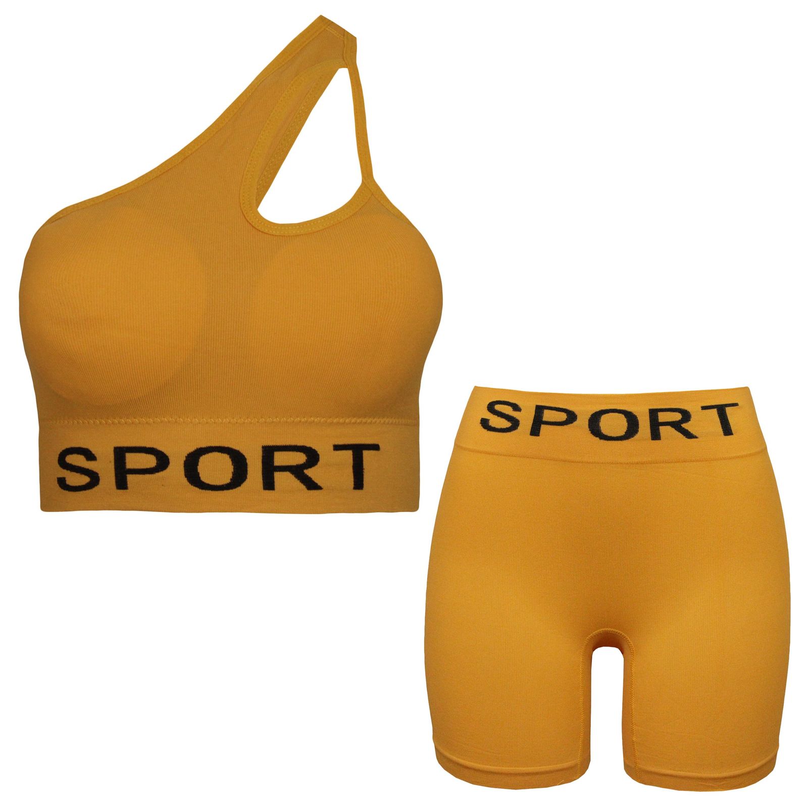 ست نیم تنه و شلوارک ورزشی زنانه ماییلدا مدل 4465 رنگ خردلی -  - 1